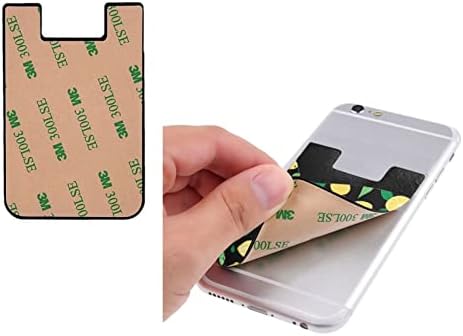 Titular de cartão de telefone de frutas de frutas de limão, caixa de crédito de identificação auto-adesiva PU