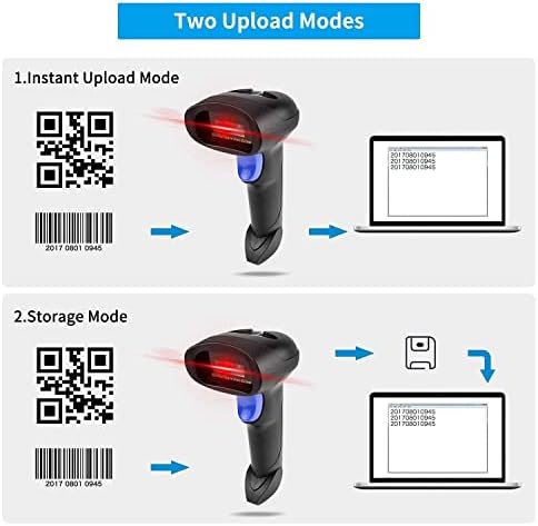 Netumscan Handheld USB 1D Barcode Scanner com Stand & Wireless 1D 2D Barcode Scanner com Stand, o Scanner de código