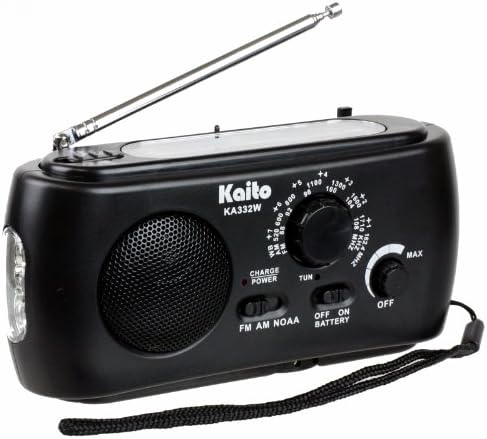 KAITO KA332W MANUCA PORTÁVEL MANCILAÇÃO AM/FM Rádio meteorológico NOAA com carregador de telefone celular