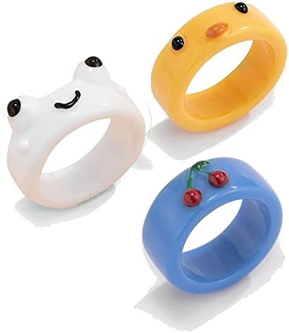 Little Star Shop Clolrful Frog Ring Ring Y2K Cute 3D Animal acrílico Estética Estética Amizade