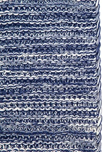 Saturday Park Navy azul -malhado Bobetão - sofá macio, cobertor de cama - algodão - quente e aconchegante