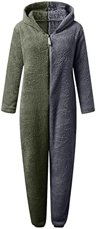 Pijama quente de inverno, macacão unissex adulto pijama plus size lã com zíper com moleto