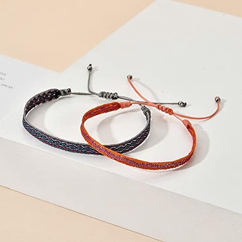 Tlhn colorido woven string pulseira yoga artesanal de correias chiques pulseiras de amizade para homens jóias de sorte-45516