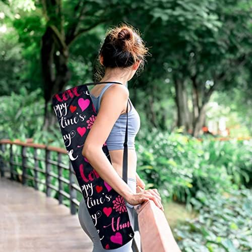 Ratgdn Yoga Mat Bag, Love Roses Prints Exercício TATO DE YOGA MAT Full-Zip Yoga Mat Carry Bag com alça