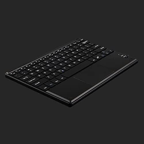 Teclado de onda de caixa compatível com o teclado Vivo S9E - Slimkeys Bluetooth com trackpad, teclado portátil com trackpad para Vivo S9E - Jet Black
