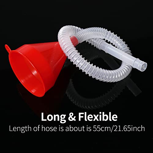 Funil de combustível flexível com mangueira longa plástico pequeno Funil de enchimento de boca largo Funil