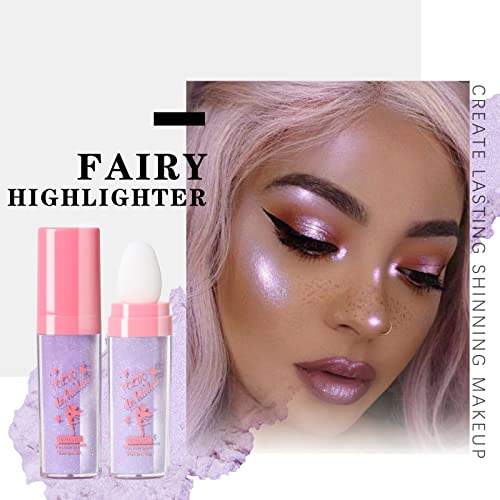 Hosaily Polvo de Hadas Highlighter Powder Stick Fairy Power Powddd fundo brilhante Glitter Shimmer