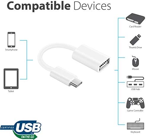 Adaptador OTG USB-C 3.0 Compatível com seu LG 14Z90Q-K.Adb9U1 para funções de uso rápido, verificado