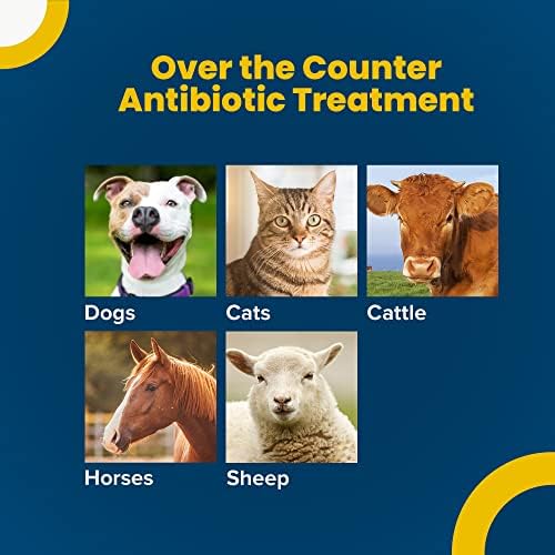 Pomada antibiótica de terramicina para tratamento de infecção ocular em cães, gatos, gado, cavalos e ovelhas, tubo de 0,125 oz