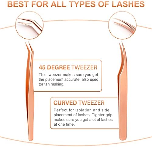 Tweezers de extensão dos cílios para cílios falsos Pinkiou cylehash Applicador Tool Tweezers de remoção de cabelo