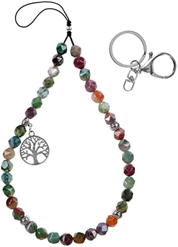UCHARMBead Phone Charm de lanyard Chain Chain Chain String Tree Of Life Chavedhain artesanal para mulheres