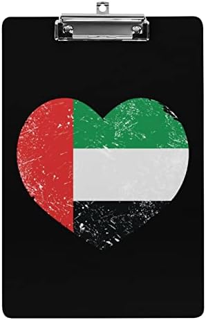 Emirados Árabes Unidos Bandeira do coração Retro Plástico de plástico duro Placas de clipes de clipes de clipe