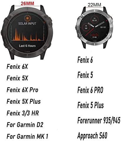 Kangdd 26 mm Relógio rápido de relógio de relógio para Garmin Fenix ​​6 6x Pro 5x 5 mais 3HR S60 MK1 Forerunner