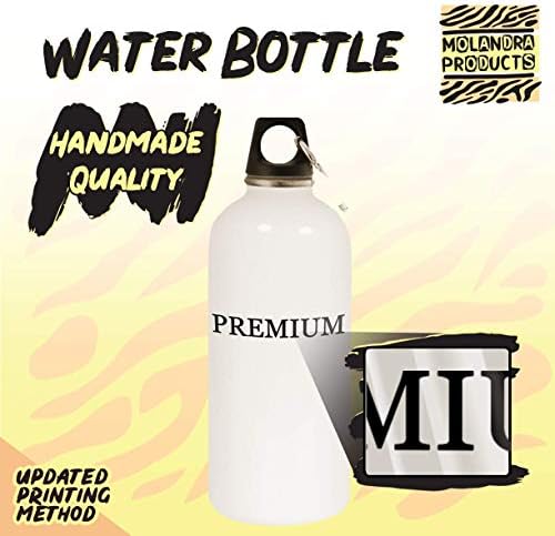 Molandra Products Posology - 20oz Hashtag Bottle de água branca de aço inoxidável com moçante, branco