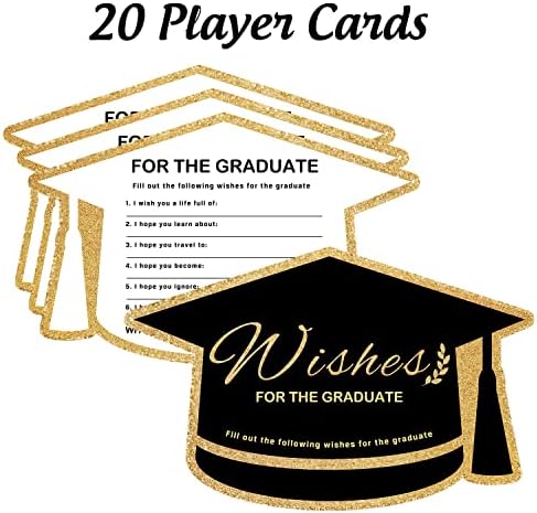Cards de jogo de festa de formatura, desejos para os cartões de pós -graduação, suprimentos para