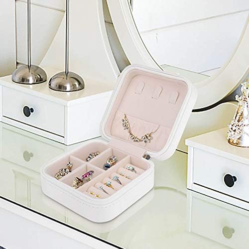 Pequena caixa de jóias, viagens de organizador pequeno e portátil de armazenamento de exibição para anéis