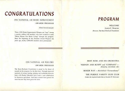 Sears Roebuck homenageia os vencedores de aves de aprimoramento da casa 4-H 1956 Hilton Chicago