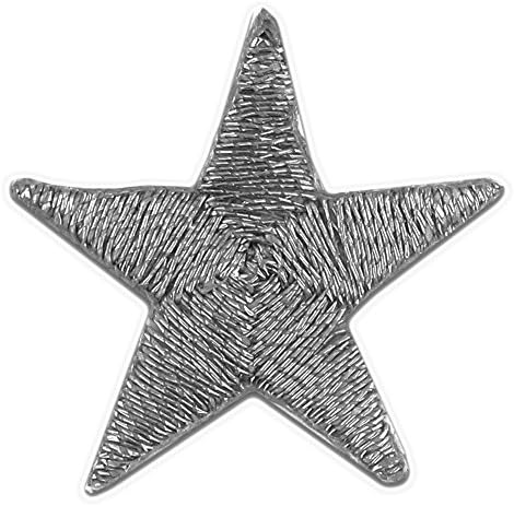 Adesivo de apliques bordados em estrela prateada