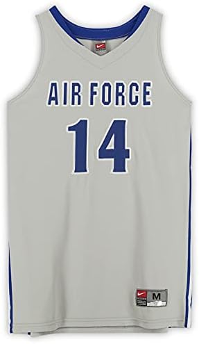 Sports Memorabilia Air Force Falcons emitida por equipe 14 Jersey Gray com números azuis do programa de basquete