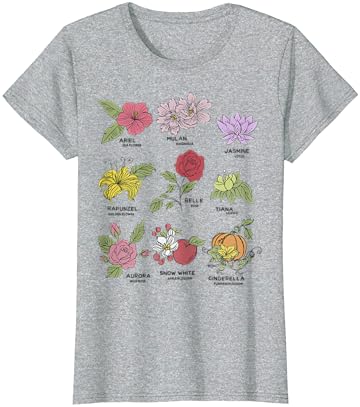Disney Princesses Tipos de Flores T-shirt