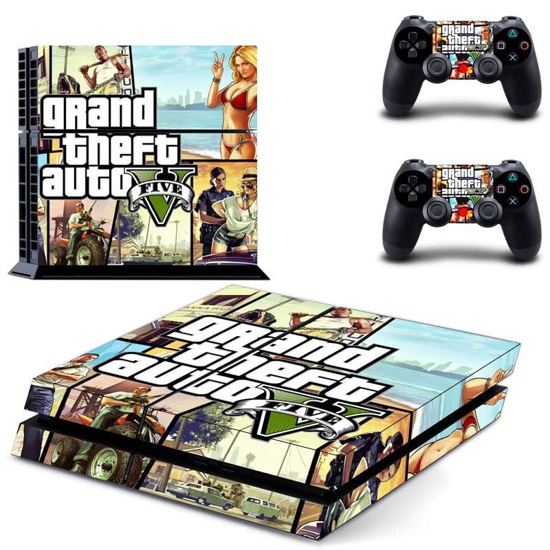 Game Grand GTA Roubo e Bauto PS4 ou PS5 Skin Stick para PlayStation 4 ou 5 Console e 2 Controllers Decal