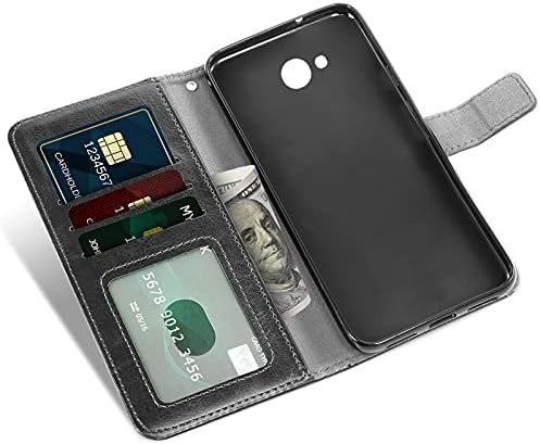 ASUWISH compatível com LG X Charge/Fiesta 2 LTE/X Power 2/X5/Lv7 Caixa de carteira com tela de vidro