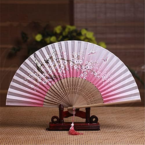 Panchitalk japonês feito de seda artesanal de seda segurada ventilador dobrável vintage Fan Blossom