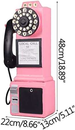 Ornamento de telefones retrô, 48cm/19inch clássico visual dial decoração de telefone, decoração de telefone retro montada na parede para café em casa