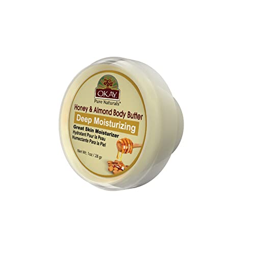 Ok, mel e manteiga de amêndoa natural lisa para cabelos e pele 1oz/30ml