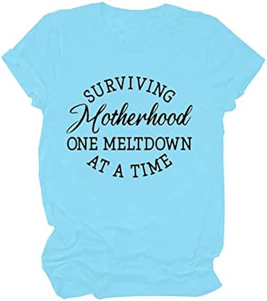 Mãe de 2 meninos impressam camiseta gráfica camiseta para mulheres letra curta letra tops impressos mamãe