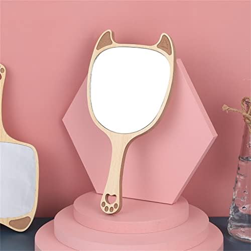 Espelho de mão jjry espelho de madeira espelho de maquiagem portátil com maquiagem espelho de maquiagem espelho