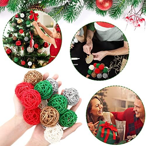30 PCS Bolas decorativas de Natal para a tigela Centralpipe de 1,78 polegada Bolas de vime Bolas de vime