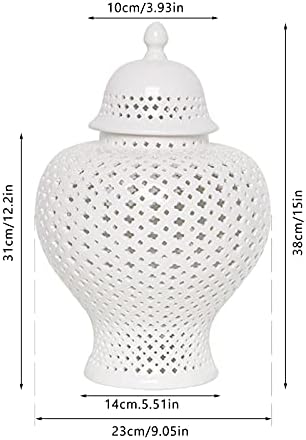 Frascos de cerâmica, jarra de chá, frascos de armazenamento em estilo chinês, jarro de cerâmica jarra branca jarra