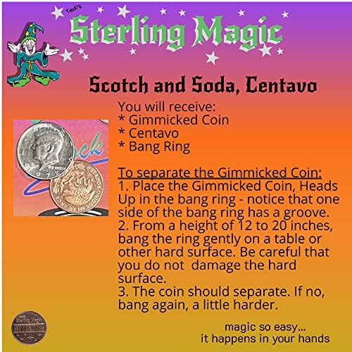 O Sterling Magic Scotch de Ted e Soda Centavo Genuine Us Meio Dollar Coin Trick
