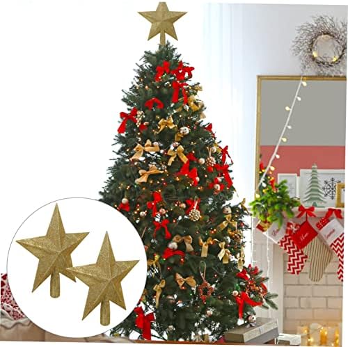 Hoement 2pcs Árvore de Natal Top Star Adornos Navideños Para Exterior Xmas Tree Estrela Estrela de Natal