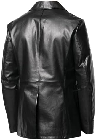 Casaco clássico duplo clássico de tippOp para homens jaqueta de couro de verdade regular e plus size preto