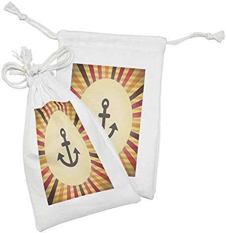 Conjunto de bolsas de tecido de âncora de Ambesonne de 2, âncora de vela de arte pop de arte vintage