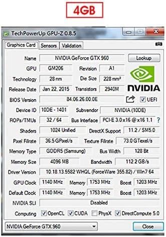 GTX960 4GB 128 BITS GDDR5 GEFORCE NVIDIA Cartões gráficos