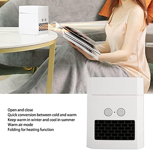 Aquecedor elétrico, 3 modos para pequenos aquecedores de espaço para mesas de casa internas 2in1 Fan de resfriamento silencioso multifuncional