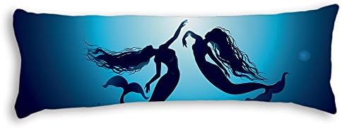 AILOVYO sereias sedosas de cetim macio de gravidez na travesseiro da cobertura do corpo, 20 x 54