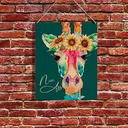 Decoração de parede colorida de girafa de girafa - girafas de girafas de girafas penduradas placas de