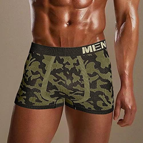 Masculino de roupas íntimas camuflagem impressa na cintura insatisfatível masculino masculino de algodão boxers