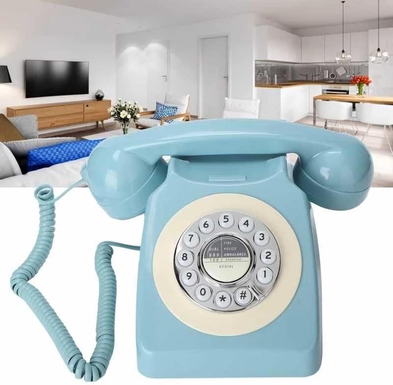 ZYKBB RETRO LADINE Telefone clássico Design rotativo Classic Vintage Corded Phone para casa para casa