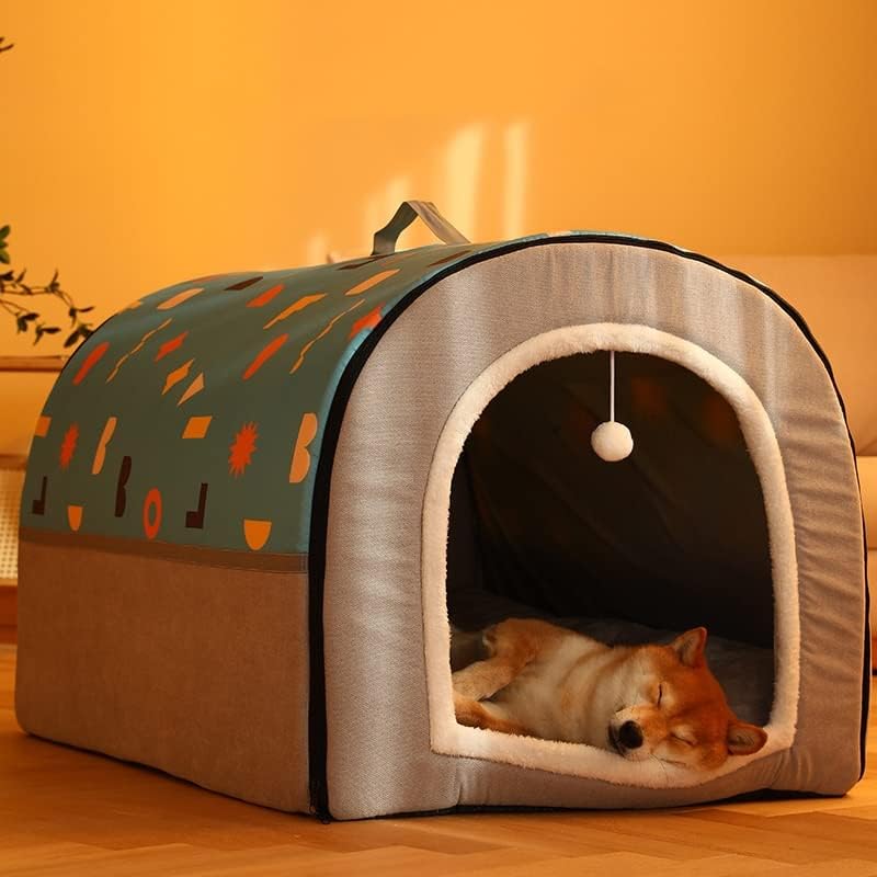 Sxnbh Pet Dog Bed House dobrável Inverno quente Pet para canil de animais de estimação para camas de