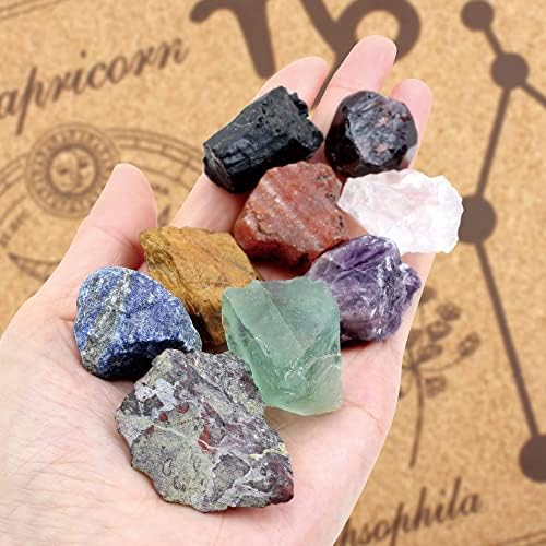 Conjunto de pedras e cristais Yunoun - Pedras de Zodíaco Capricórnio - Astrologia Cura de Cristal
