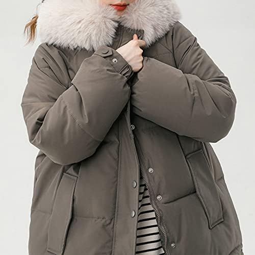 Jaqueta acolchoada do inverno para mulheres, com casaco de pão de pão médio comprido e espessado, casacos