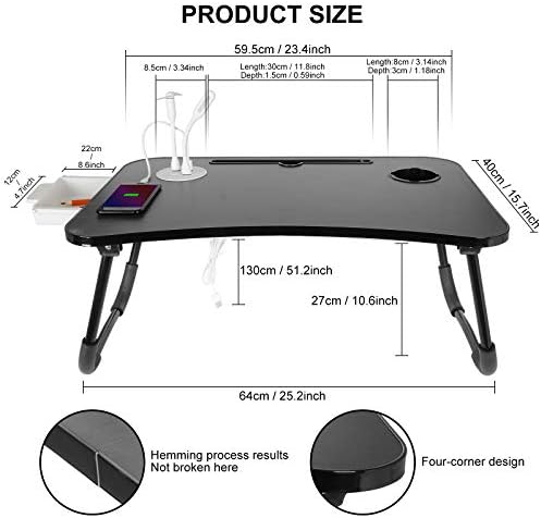 Desk de laptop, Astoryou portátil laptop bandeja de mesa de mesa de notebook Stand titular com porta