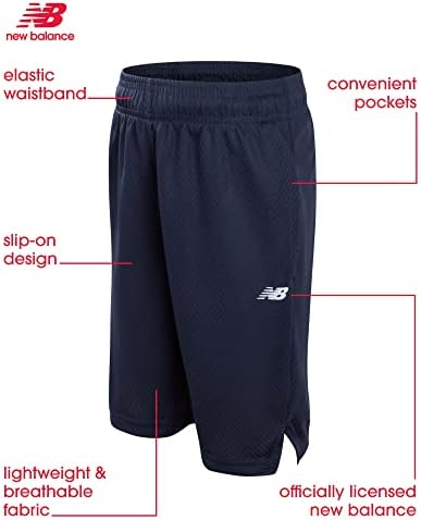 New Balance Boys 'Athletic Shorts - Shorts de basquete de desempenho ativo com bolsos