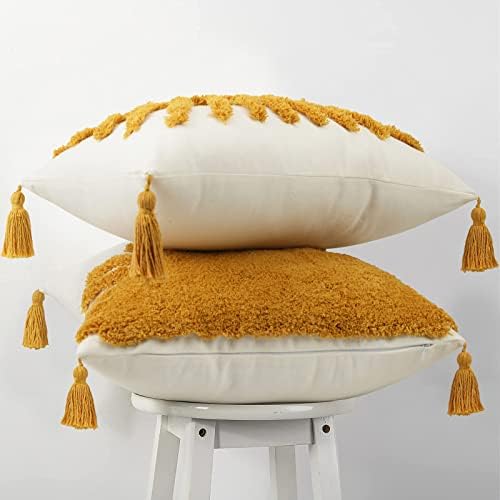 Adabana decorativa boho arremesso de travesseiro 12x20, travesseiro lombar colorido capa de algodão