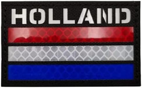 Bandeira da Holanda Tactical braçadeira Ir Patches Badges Moral Tactics Military IR Patch & Loop na parte de trás